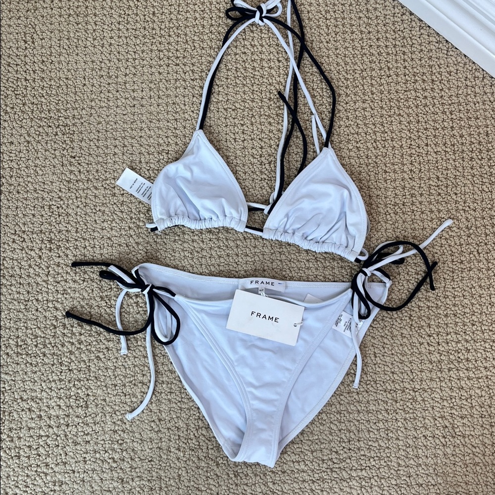 NWT Frame String Bikini Black and White Sz S